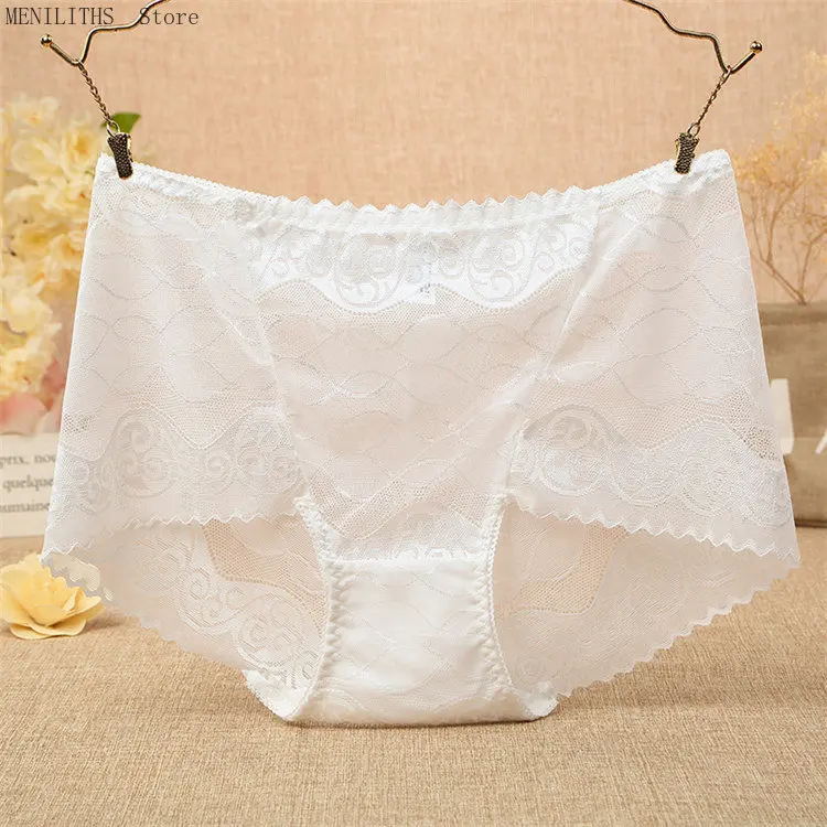 

New 65-100kg Large Plus Size Panties Lace Sexy Underwear Women's low Waist Ultrathin Breathable Triangle Shorts Lingerie