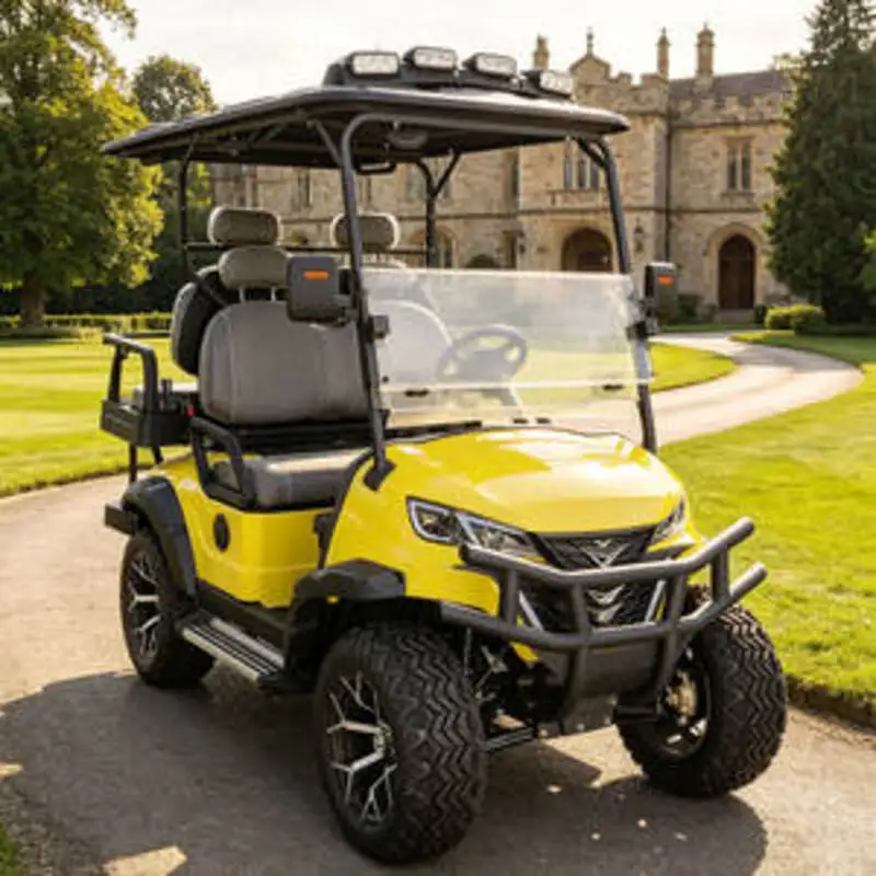 Golf Cart 4 Passenger 5000W Motor Cargo Box Attached Utility Vehicle for Farm Hunting Buggy