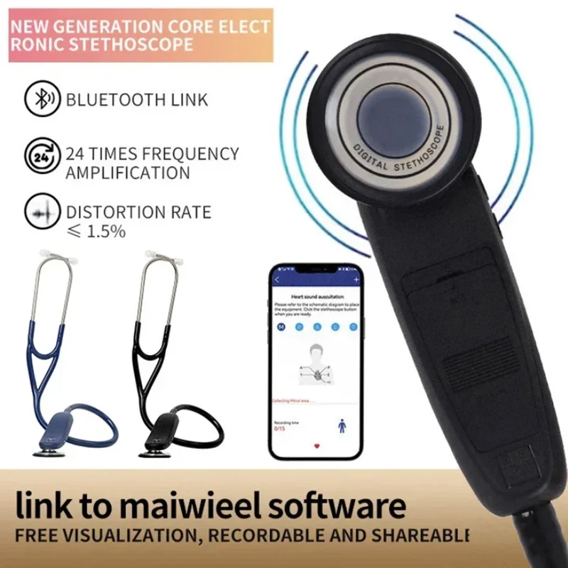 

Digital Medical Bluetooth Electronic Stethoscope 40 Times Magnification App Recordable Audifonos For Doctors Nurse Health Care