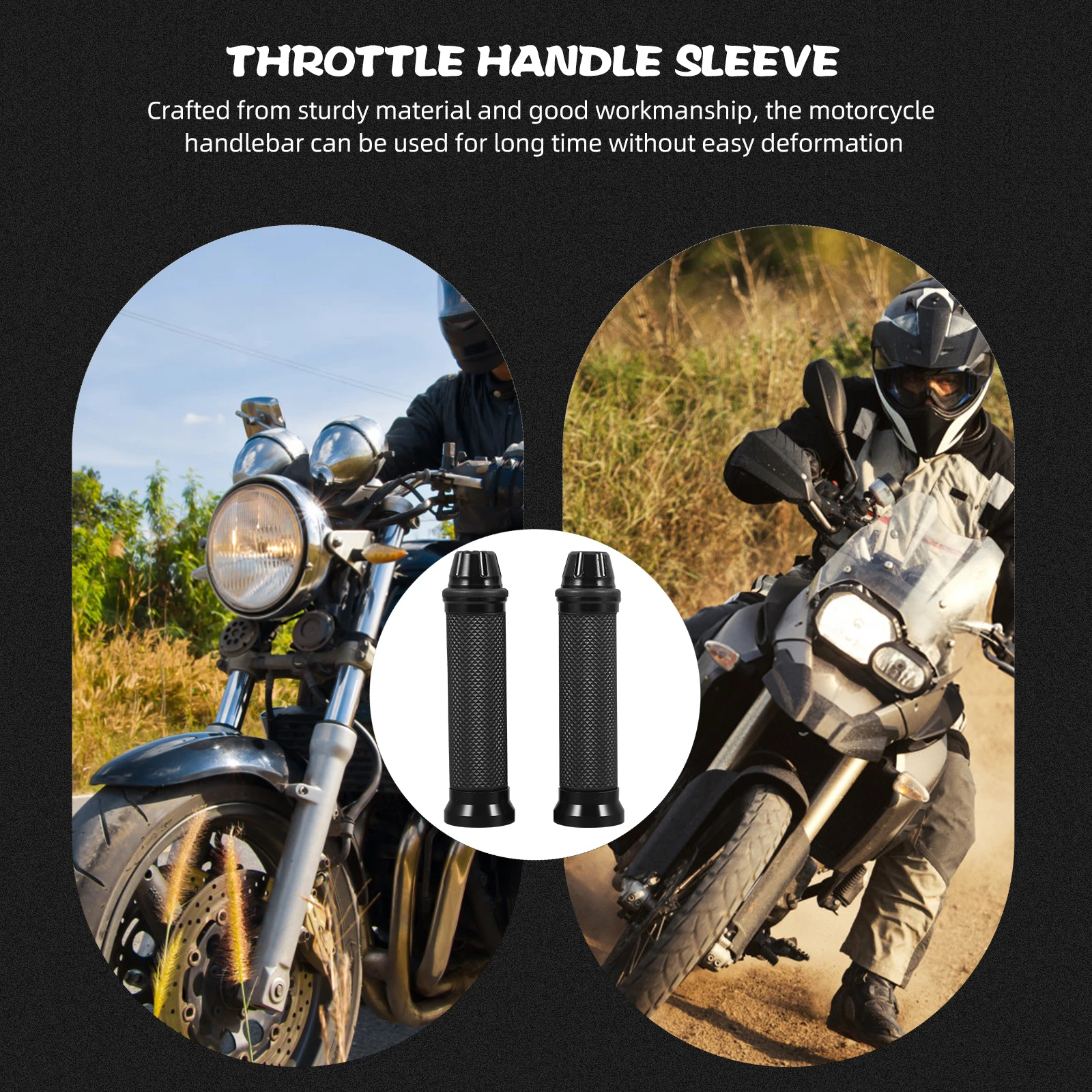 

1 Pair Motorcycle Handlebar Replacement Grips For Cyclist Oil Sturdy Textured Non-Slip Dirt Bike Cycling Handlebars Easy