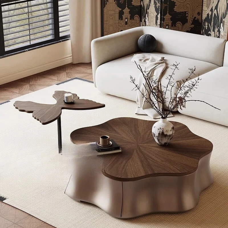 

Light luxury and high-end sense, small apartment household simple Italian special-shaped coffee table, side table combination