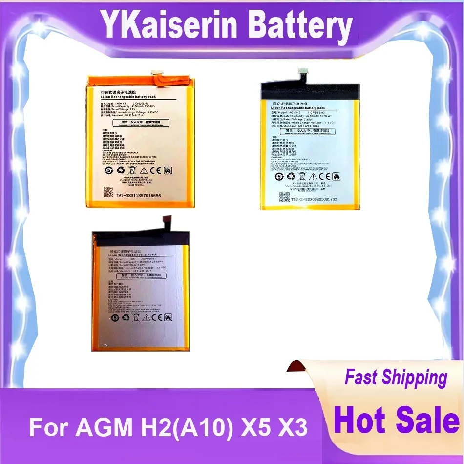 4100-5600Mah Mobile Phone Battery Replacement For AGM H2(A10) X5 X3 High Quality Batteries + Tracking Number
