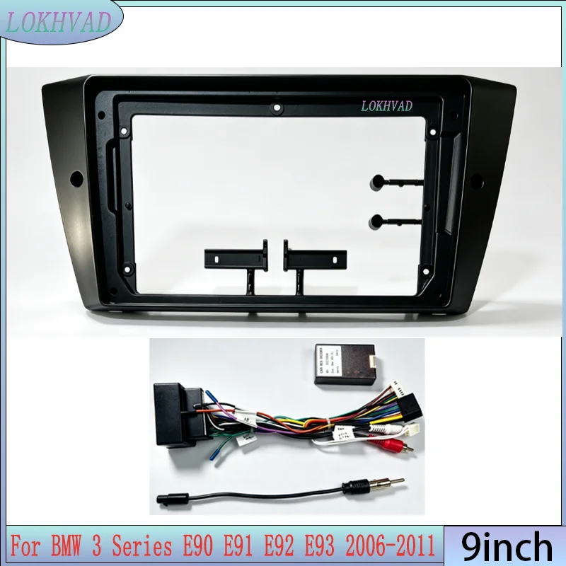 2 Din Car Frame Facia Panel 9 inch For BMW 3 Series E90 E91 E92 E93 2006- 2011 Big Screen 2Din DVD Player Panel Dash Mount Kit