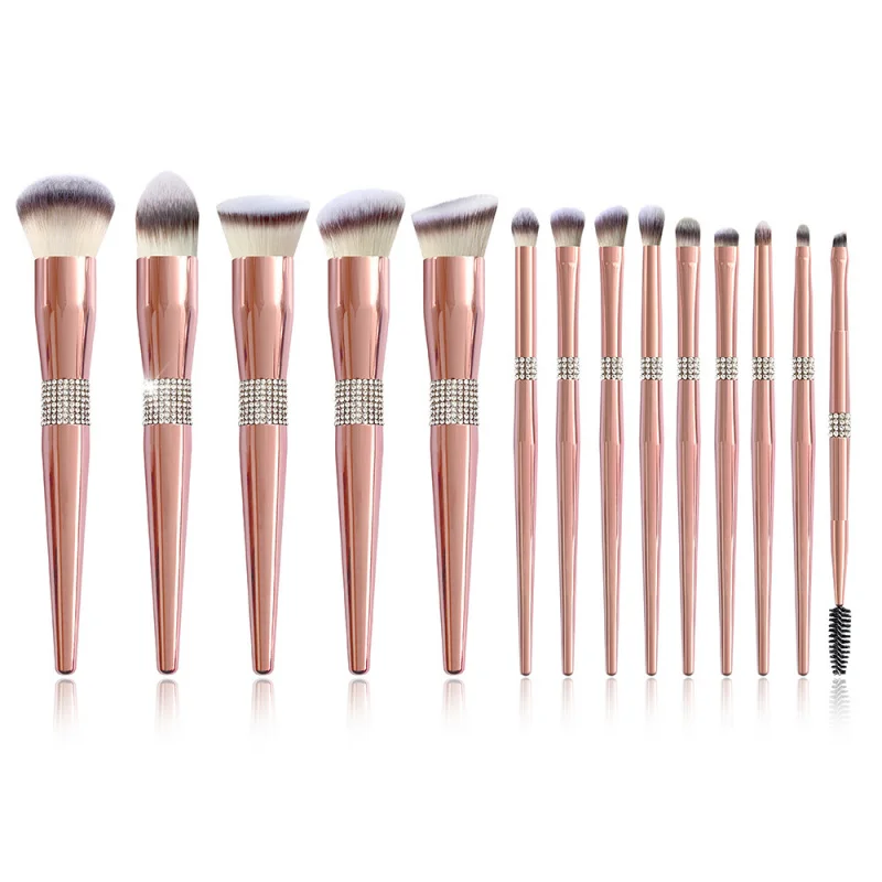 

14-Piece Rose Gold Makeup Brush Set: Luxe Design Smooth Application -Present Beauty Enthusiasts