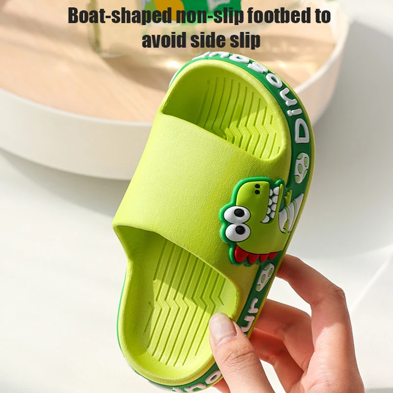 2022 New Cartoon Animal Children Slippers Summer Boys Home Non-slip Bathroom Girls Soft Dinosaur Outdoor Beach Sandals Slippers