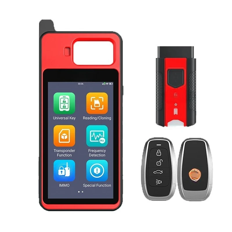 KM100 KM100E with V200 Adapter Immobilizer Tool Key Fob Programmer for Cars Chip Read Write Clone Lifetime Update