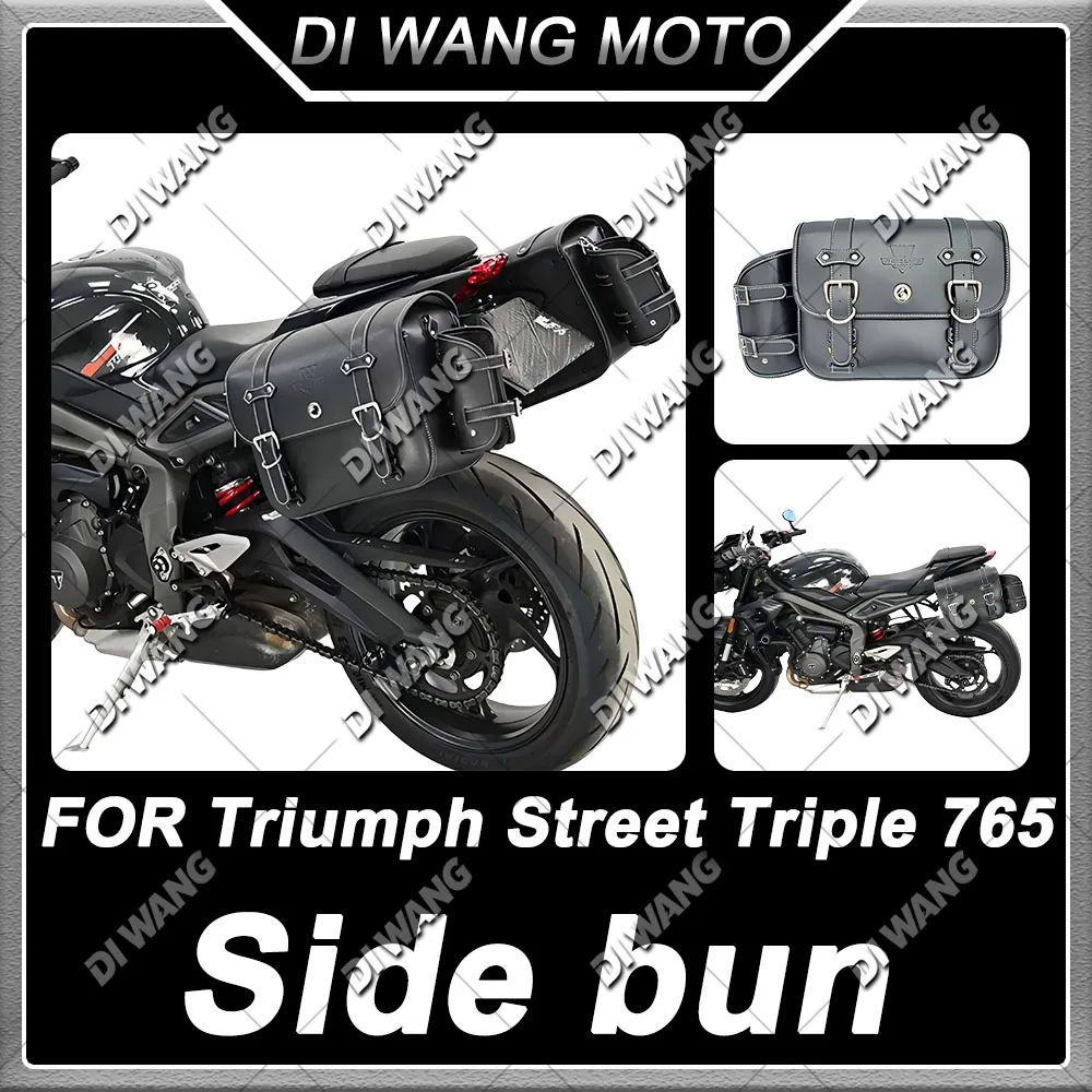 Retro Side Saddlebags Side Luggage Box Quick Release Helmet Storage Bag For Triumph Street Triple 765 Modified Parts