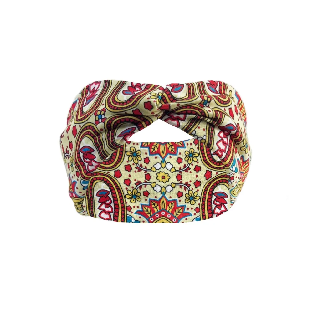 Sweat Absorbent Bohemian Yoga Elastic Headband 10*25cm 10 Colors Sports Fitness Headband Outdoor Hair Ties Headscarf