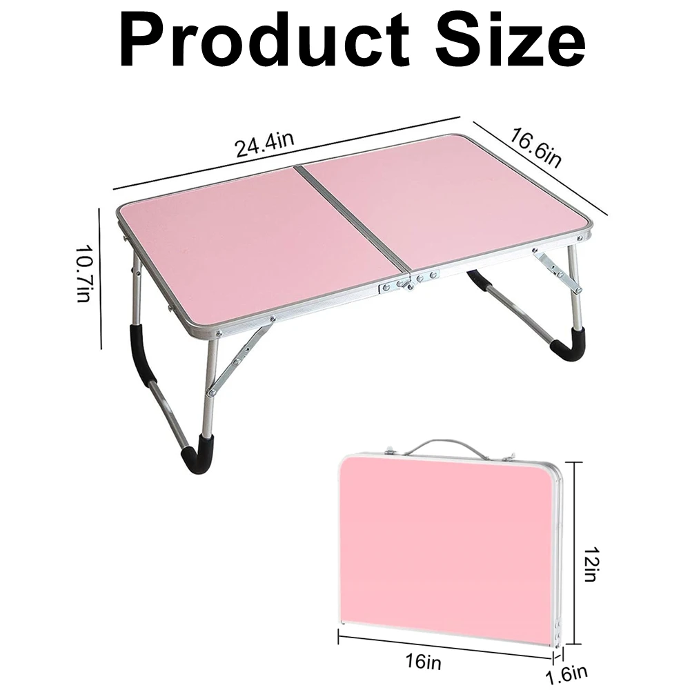 Portable Folding Laptop Desk, Mini Foldable Camping Table, Folding Picnic Table with Storage Space, Mini Lap Desk Reading Holder