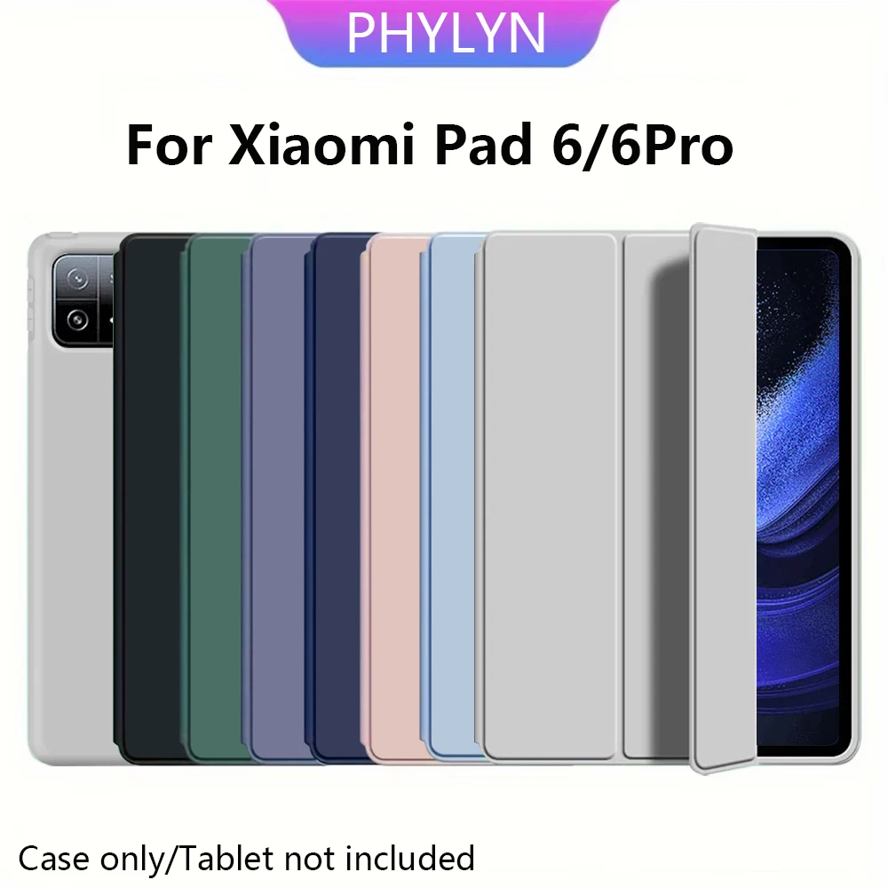 Hülle für Xiaomi Pad 6/6 Pro 11 Zoll, Trifold-Stand-Smart-Cover mit Stifthalter und weicher TPU-Rückseite, automatische Schlaf- und Weckfunktion