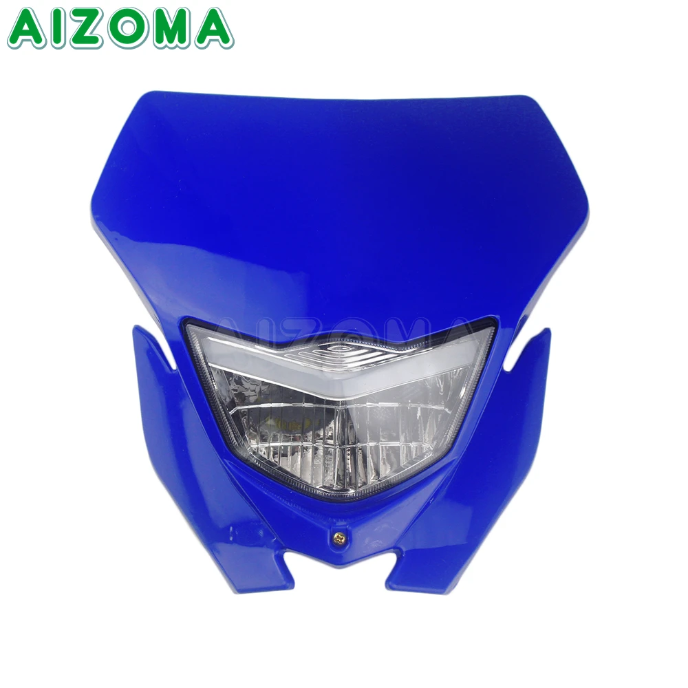 Motorcycle Headlight Head Lamp Enduro Headlamp Mask For Yamaha Honda WR450 YZ250 TTR YZF Dirt Bike Motocross Front Light Fairing