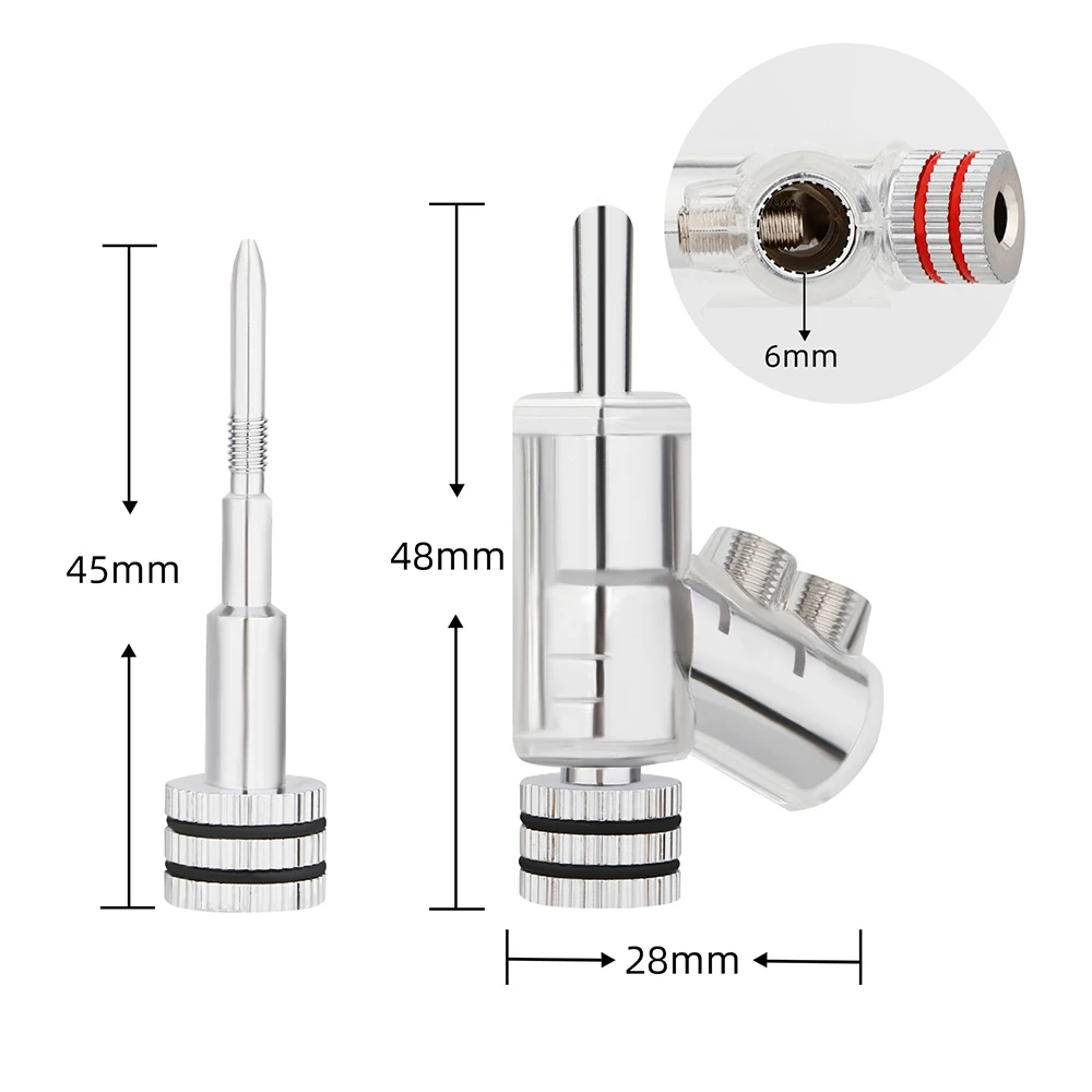Conector de clavija Banana de 45 grados, altavoz bloqueado con doble tornillo, conector Banana chapado en rodio, Cable de altavoz bloqueable, 4 Uds.