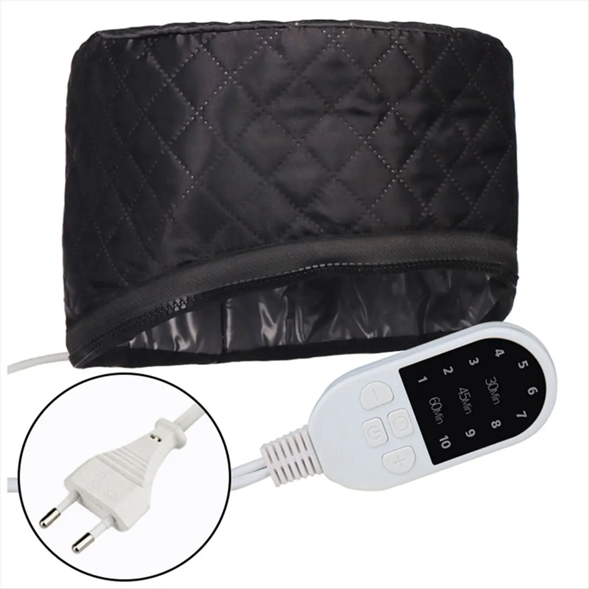 [Vend for]Portable Electric Thermal Hat 10-Level Heat Electric Hair Cap 3 Timer Hair Steaming Cap for Salon Hair Care EU Plug
