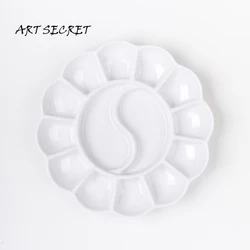 Artsecret 12-Well Imitation Ceramic Paint Palette Pigment Calligraphy Watercolor Painting Color Mixing Paint Tray for Artists