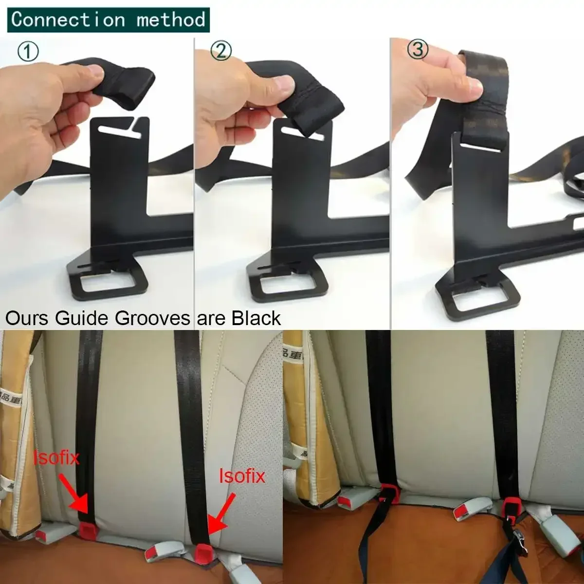 Car Universal Seat Belt Latch ISOFIX Interfaces Guide Retainer Thicken Steel Seat Bracket For Child Safety with ISOFIX Grooves