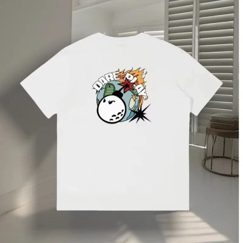 

Motorcycle 2025 new cotton printed men's golf T-shirt summer high-quality men's and women's golf clothing outdoor short sleeves