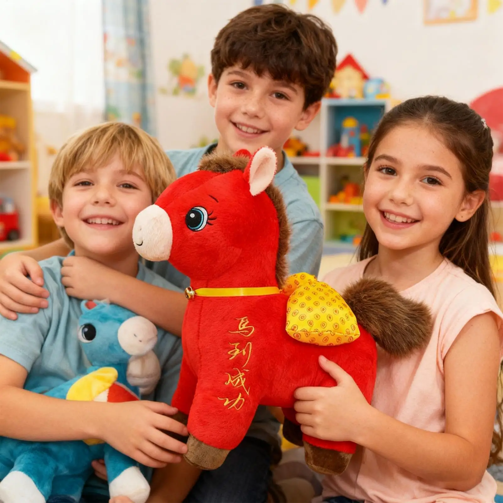 Plush Horse Soft Ornament Doll Year Of The Horse Mascot For New Year Spring Festival Office Desktop Bookshelf Bedroom Kids