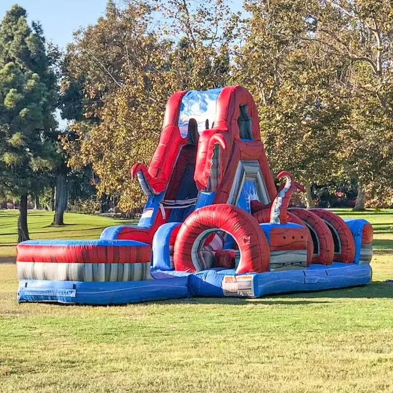 Commercial Giant Octopus Themed Inflatable Obstacle Course for Kids Teens Adults Birthday Parties