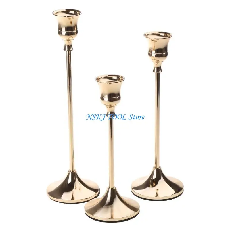 L8RC 3pcs/set Metal Candelabra Holder Wedding Table Centerpieces Stand Candelabrum Desktop Home Decoration