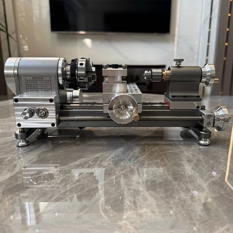 Precision High Performance Micro Lathe Digital Control Adjustable Accuracy 24V Power Supply Metal Model Making