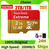 Sandian Memory SD Cards 2TB 1TB SD Memory Card 128GB 256GB Memory Flash TF Card A2 V30 Micro TF/SD Card For Tablet/Android Phone