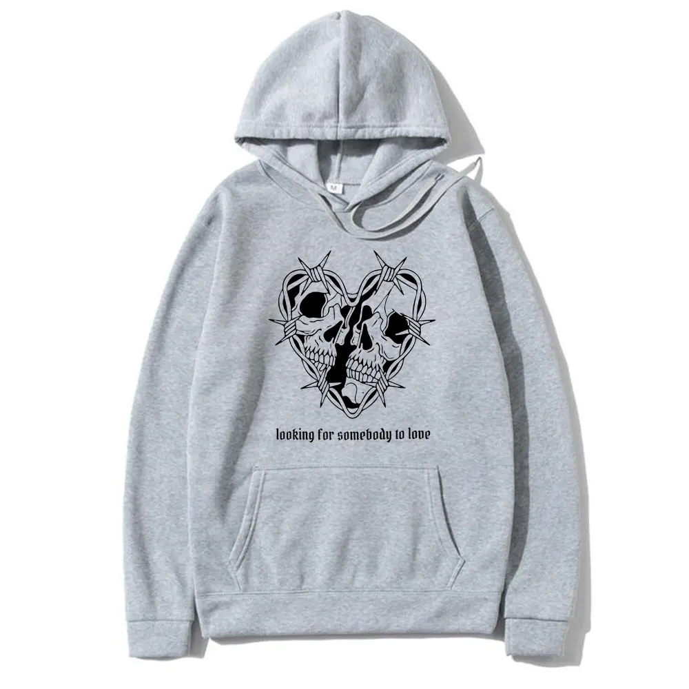 The 1975 Looking Somebody To Love Print Hoodie Skeleton Graphic Sportswear Men Women Vintage Indie Alternative Rock Band Hoodies