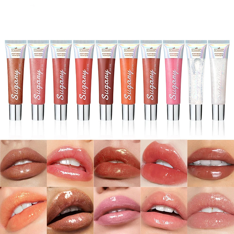 10 colori Shimmer Lip Gloss Impermeabile Duraturo Idratante Glitter Lip Smalto Donne Shimmer Rimpolpante Trucco labbra Cosmetici