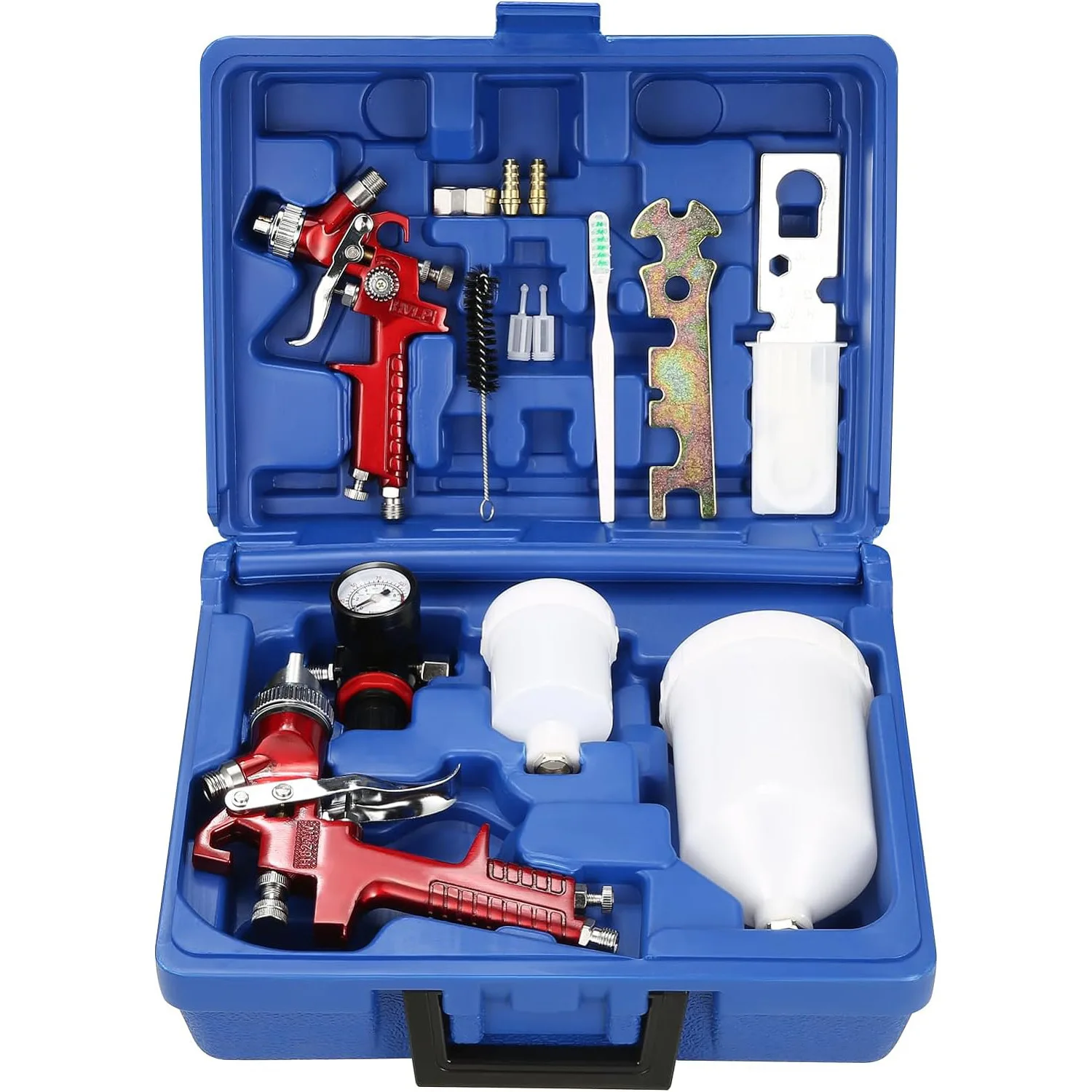 2pcs-h827h2000-pneumatic-paint-spray-gun-kit-with-toolbox-hvlp-high-atomization-gravity-sprayer-for-wood-auto-furniture-painting