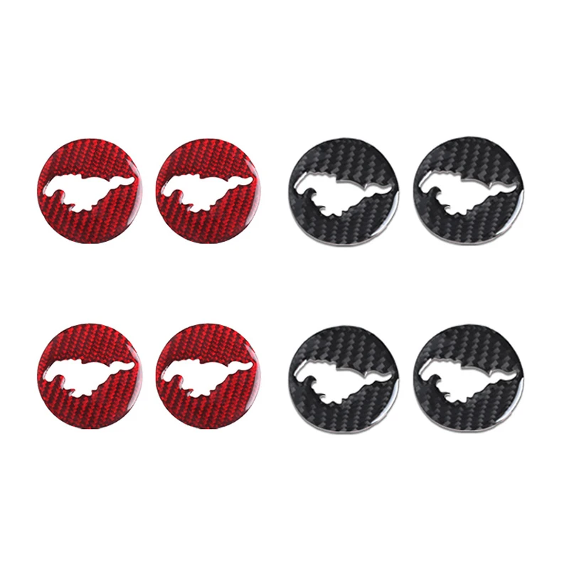 Car Wheel Logo Center Caps For Ford Mustang 2015-2019 Hub Cover Carbon Fiber Sticker Accessories