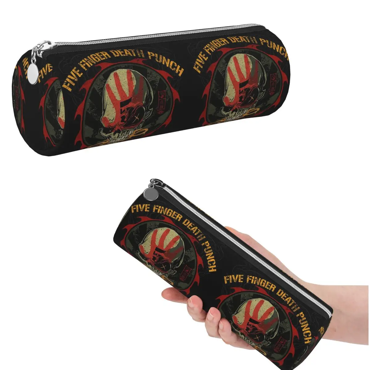 Five Finger Death Punch Pencil Case for Studen Gifts Cylinder Pen Box Pencil Bag Pen Holder