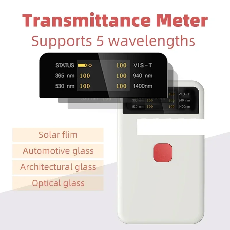 

Portable Transmittance Tester CT-25,UV,VL,IR Transmission Meter,365nm/530nm/1400nm,For Solar Film,Optical Glasses,Car Window