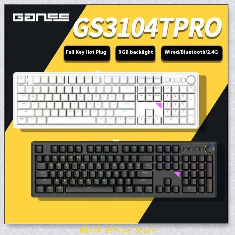 GANSSTPRO Mechanical Keyboard Wireless Hyacinth Bluetooth the third mock examination Game E-sports Office Full size Gamer