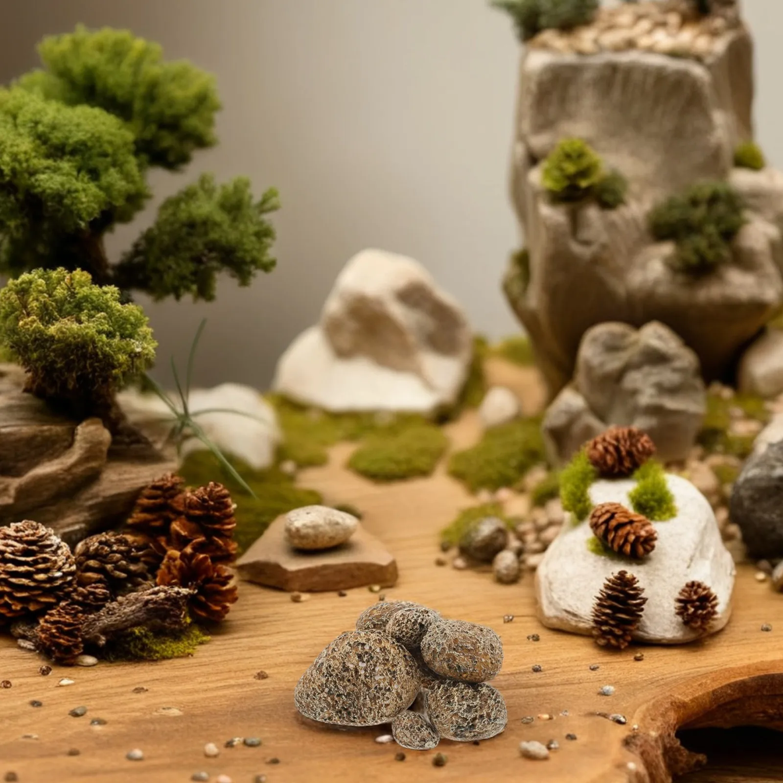 6Pcs Simulation Stone Decor Artificial Landscape Rocks for DIY Garden Layout Bonsai Ornament Yard Stone Decor Terrarium Micro