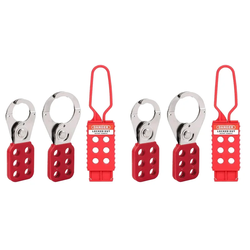 B84B-4X Lockout Tagout Hasp Set - Lock Out Tag Out Hasp Loto Hasp Padlock Holder Camlock Hasp Safety Lock Out