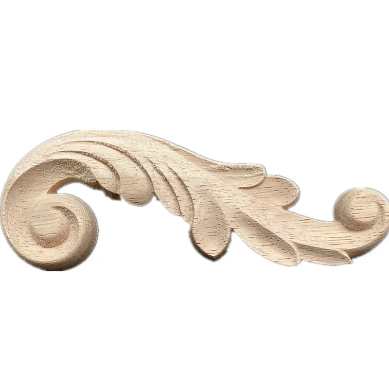 12cm Vintage Customized Wood Applique Onlay Wood Craft Floral Round Wooden Accessories Decoration Decal Corner Window
