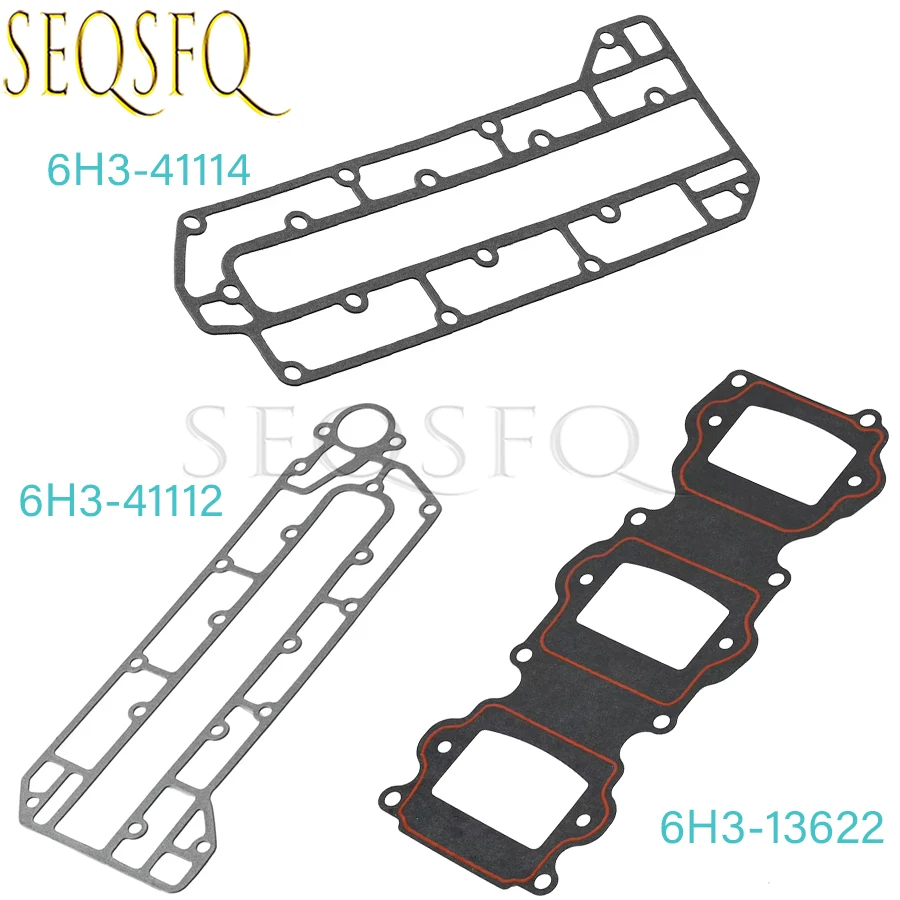 Outboard Engine Gasket for Yamaha 2T 25-70HP 3-Cyl Parsun Hidea HDX Powertec Boat Motor 6H3-41114-A0 6H3-41112-A0 6H3-13622-00