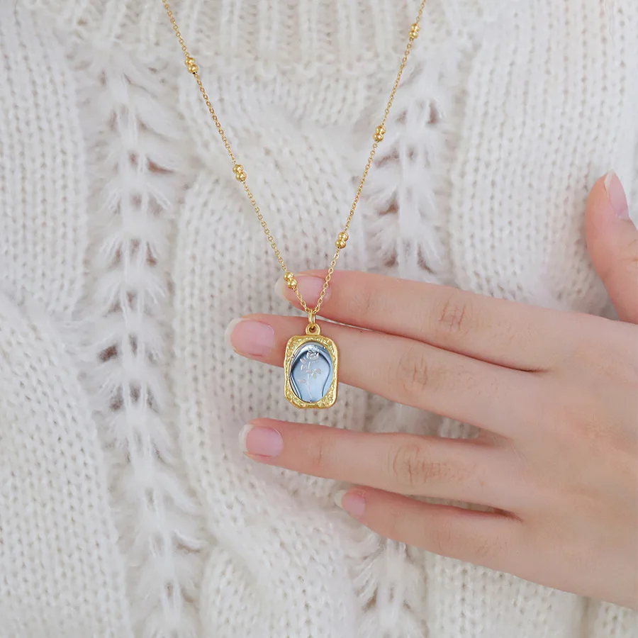 316L Stainless Steel Mirror Flowers Pendant Necklace For Women Girl New Trend Non-fading Neck Chain Jewelry Gift Party