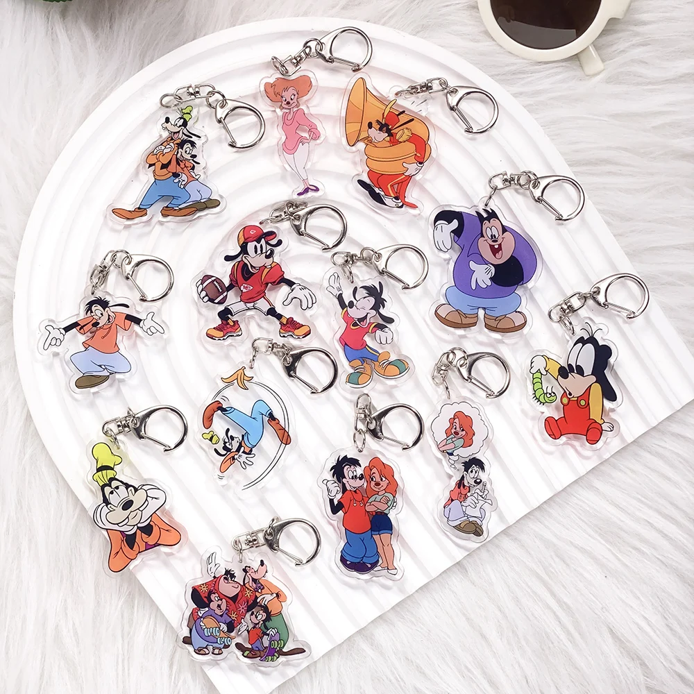 1/13 Peças Disney Goofy Troop Goofy Chaveiro de Carro em Acrílico, Pingentes para Bolsa, Acessórios Engraçados e Fofos, Suporte de Chave para Mochila, Chaveiro para Fãs e Amigos