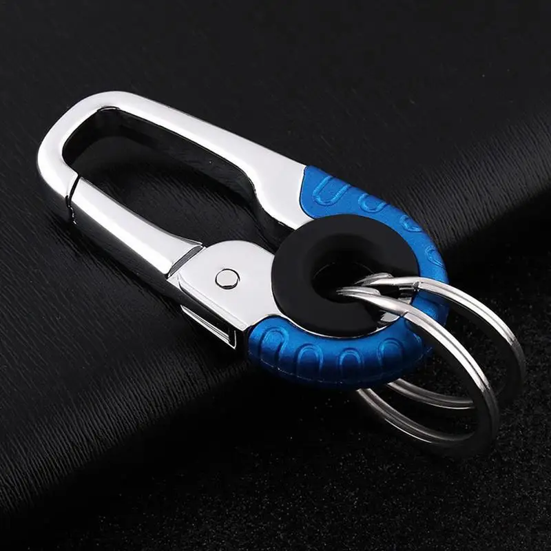 Double Ring Car Keychain Stainless Steel Metal Car Key Ring Men's Keychain For Car Keys Fashion Keychain Key For Men And Women