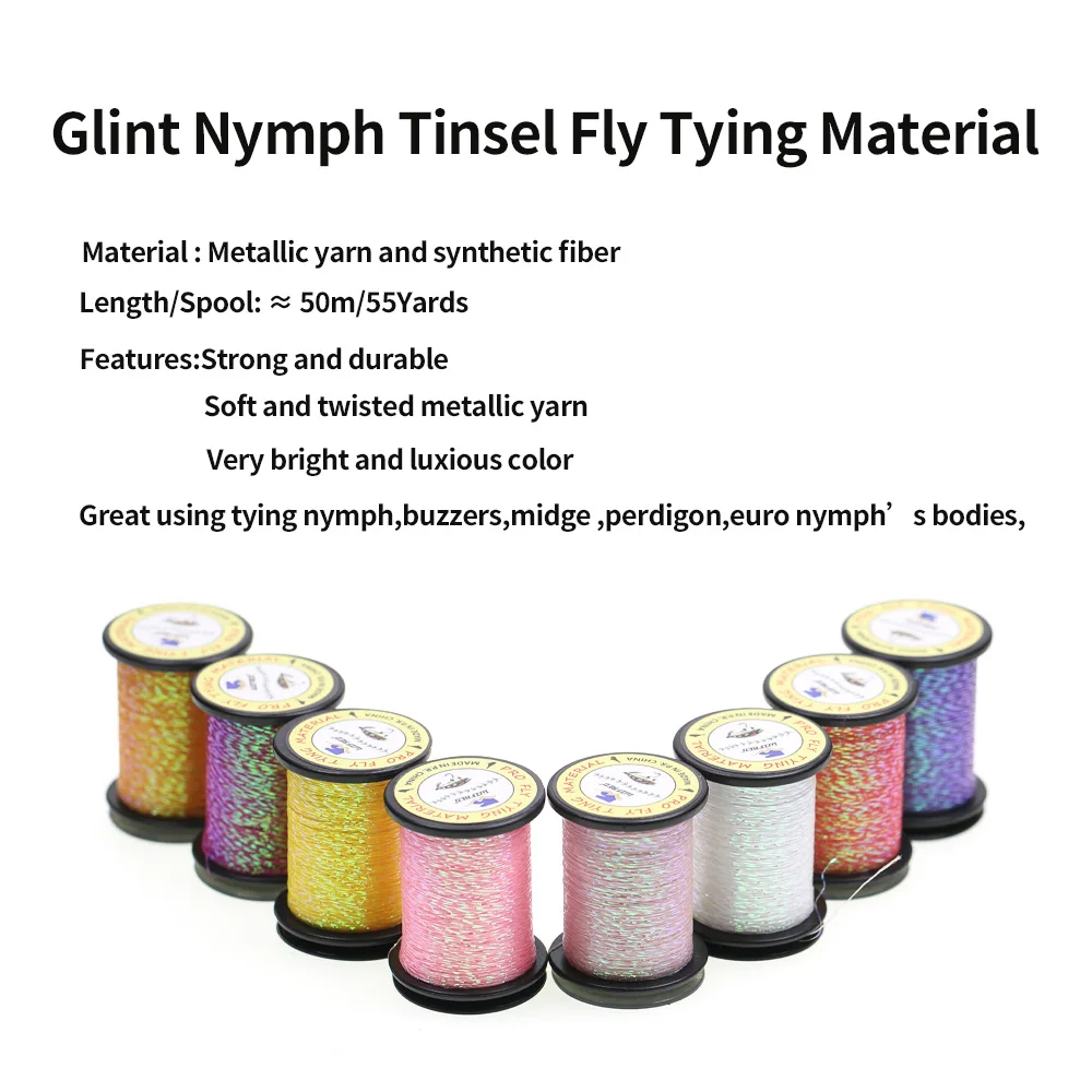 Material atado Vtwins Flashabou micro brillo para moscas ninfa - imagen 5