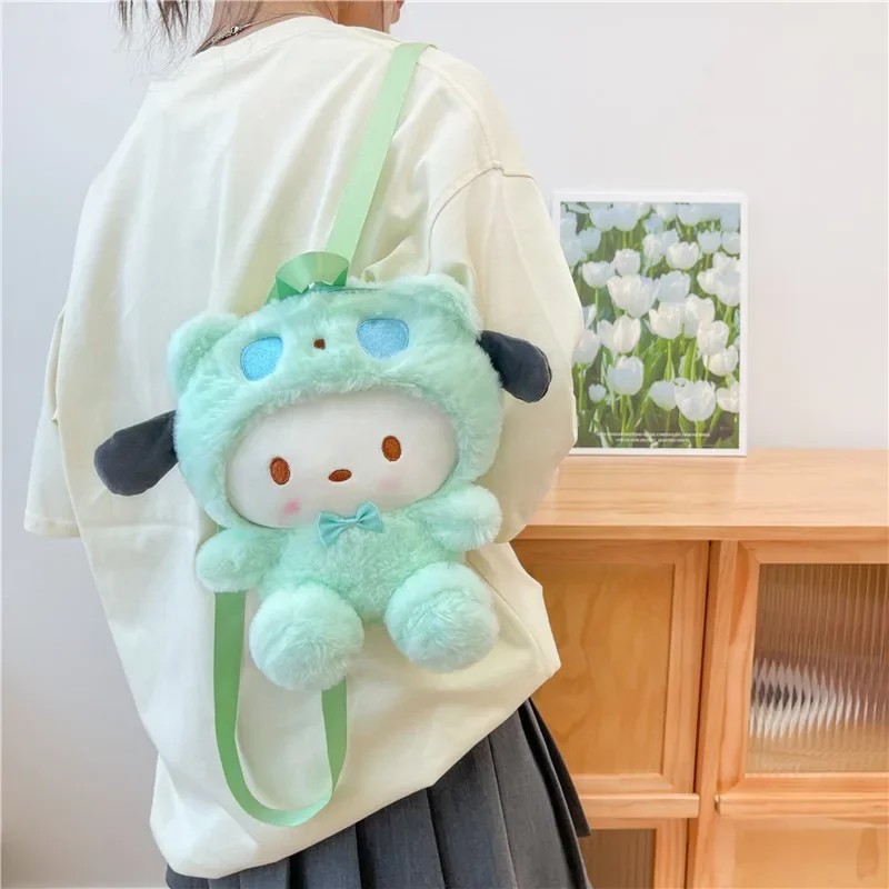 MBTI Pink Melody Womens zaino piccolo peluche bambini Cartoon Cute Backpack Lolita Jk Kuromi Kawaii Harajuku Fluffy Shoulder Bag