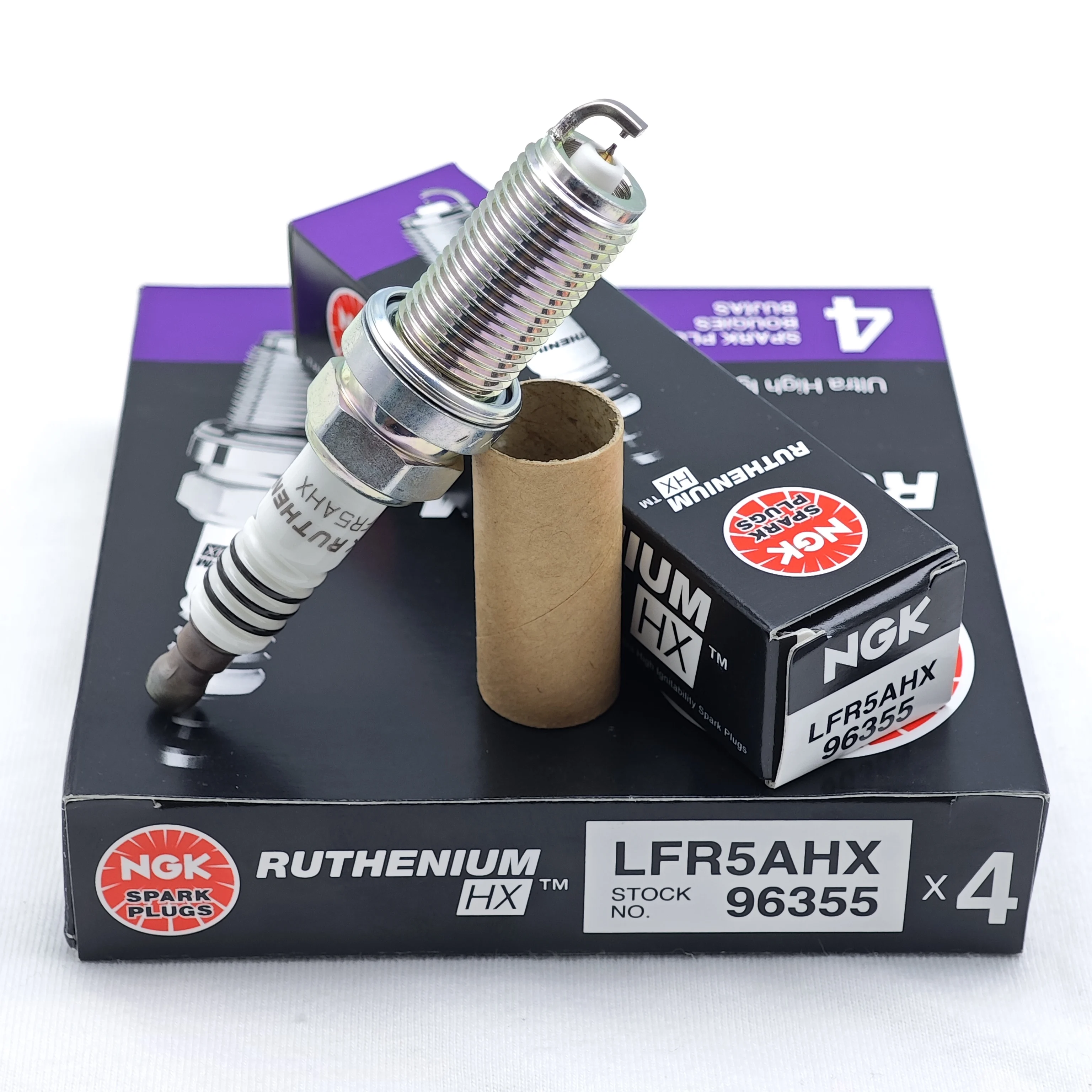 4pcs NGK Ruthenium HX Spark Plug LFR5AHX 96355 Upgrade DILFR5A11 ILFR5T11 IKH16TT IKH16 etc