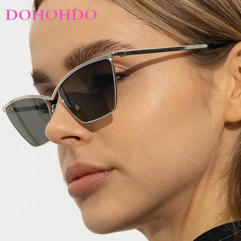 

Trendy Vintage Small Cat Eye Metal Frame Sunglasses For Women Men Fashion Luxury Designer Sunglasses Travel Driving Shades UV400