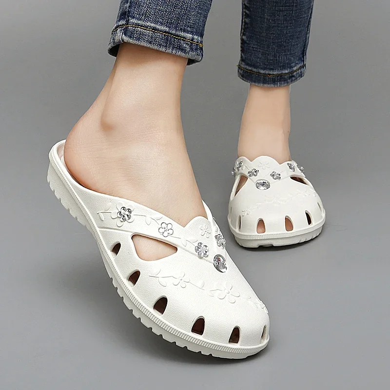 شباشب نسائية قابلة للتنفس للاستخدام الخارجي شباشب جيلي للسيدات أحذية داخلية للشاطئ والشاطئ بفتحة روما في الصيف Zapatos De Mujer #3