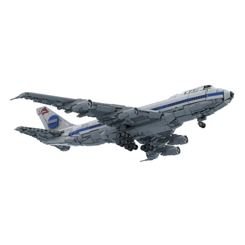MOC Flugzeug 747-100 Dekoration Klassisches Verkehrsflugzeug Bausteine Stadt-Verkehrsflugzeug Bausteine Transportspielzeug für Erwachsenengeschenke – Detail 4