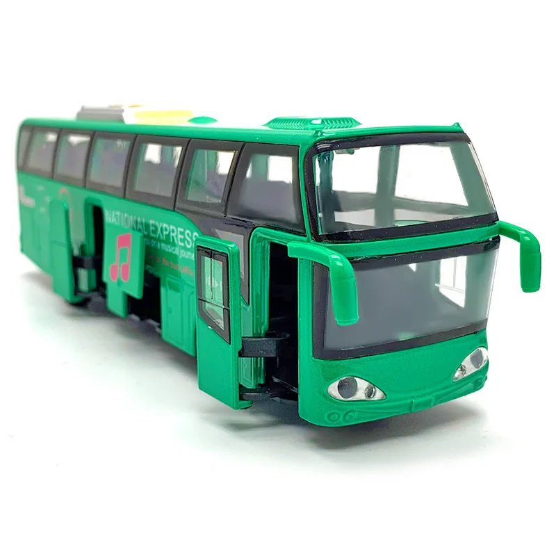 Modelo de autobús turístico extraíble de aleación 1: 32, juguete de autobús oceánico, sonido y luz simulados, regalo para niños, venta al por mayor