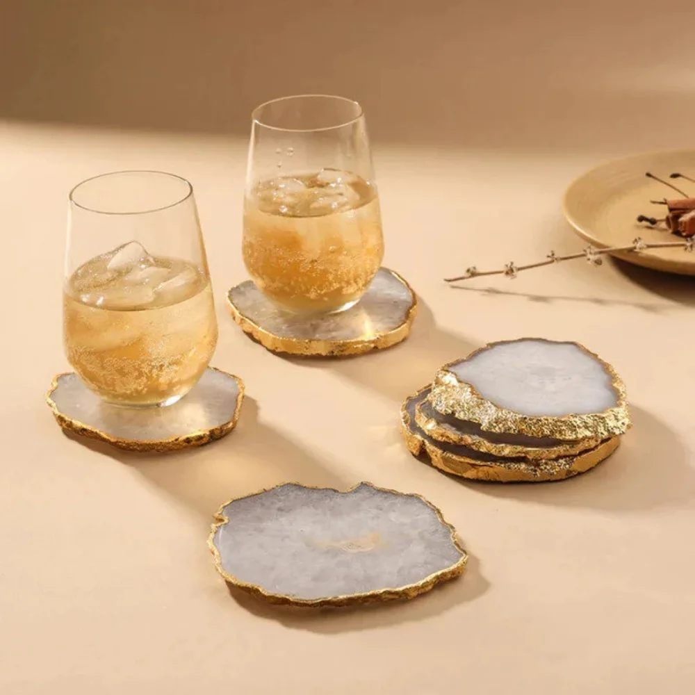 2025 New hot-selling ETSY Amazon custom natural resin agate coasters personalized wedding coasters gift view 2