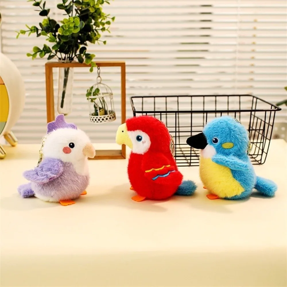 Trendy Cute Bird Colorful Soft Animal Creative Adorable Parrot Dolls Pendant Birthday Gift
