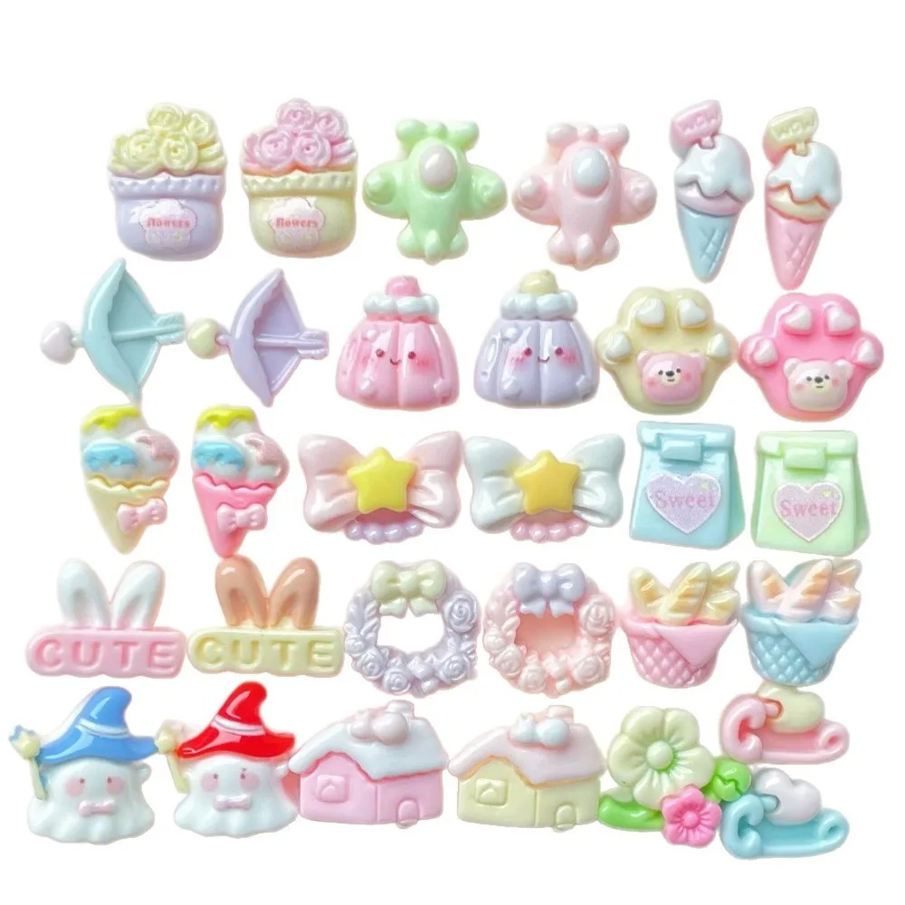20pcs Resin Mini House Flat Back Embellishments Cabochons Scrapbook Kawaii for Diy Jewelry Craft Decoration Home Accessories