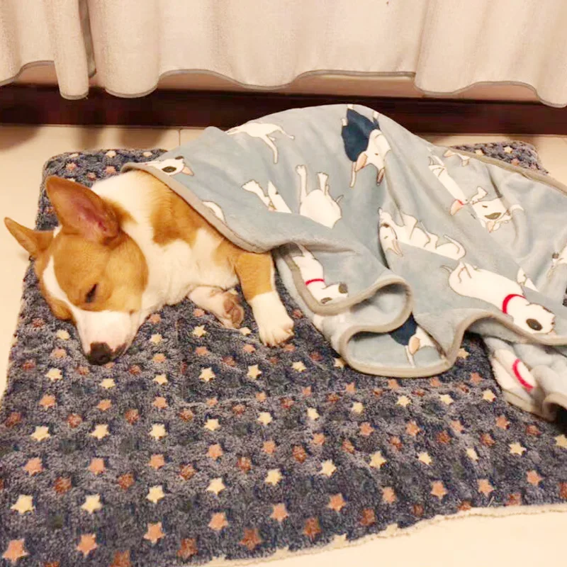 Alfombrilla de franela gruesa para cama de perro, manta suave para dormir para mascotas pequeñas, medianas y grandes, perros y gatos, manta cálida